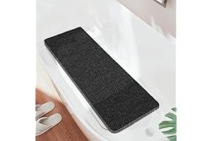 Joyhalo Shower Mats for Showers Anti Slip for Elderly, 47'' x 16'' Non Slip Bath Mat for Inside Shower, Bath Tub Mats for Bathroom Non Slip for Shower, PVC Loofah Bathroom Mats, Black