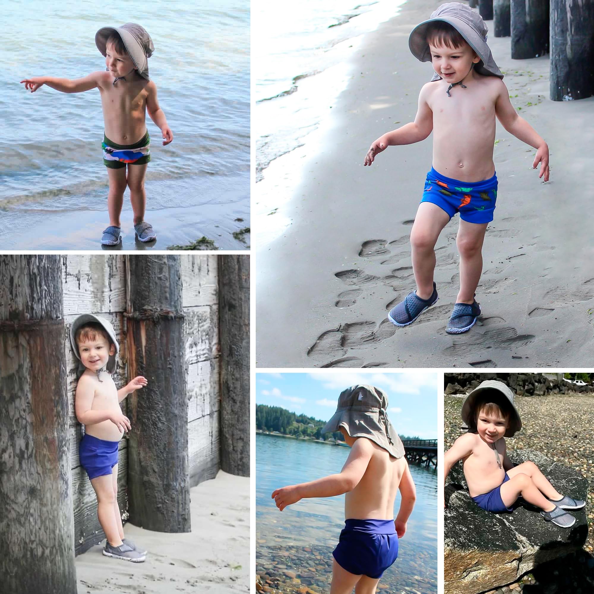 BIG ELEPHANT Baby Swim Diapers 3pcs, Reusable Adjustable Washable Waterproof Swimming Diaper for Boy's and Girl's 6Months - 5 Years
