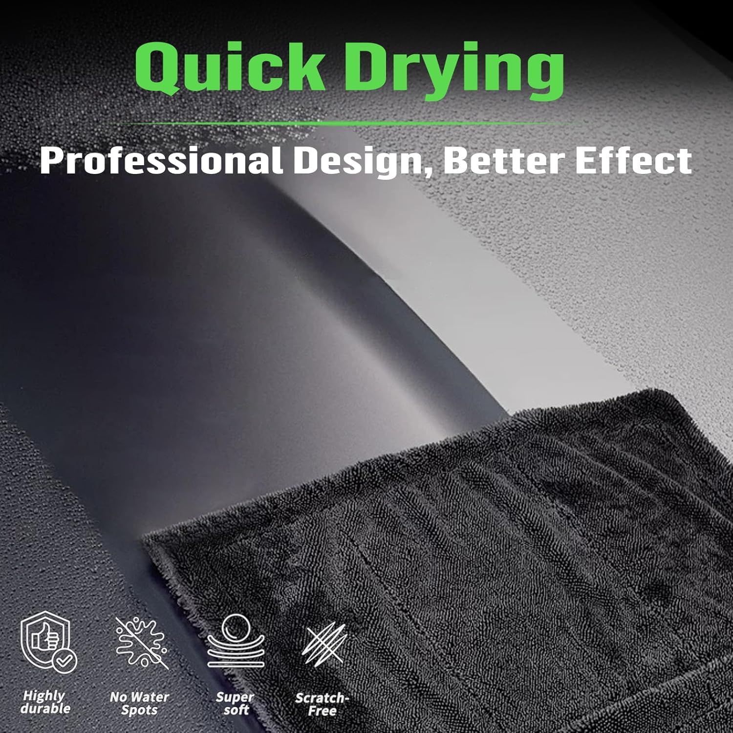 Deedlite Shiny Bath Wipes XXL Trockentuch Dusche, Fast Dry Auto Trockentuch, Mikrofasertücher, Premium Tuch für Auto, Duschkabine, Haushalt, Camping 3