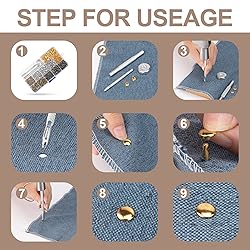 480 Sets Rivets for Leather, 4 Colors 3 Sizes