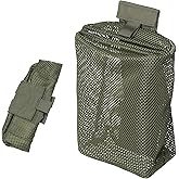 IDOGEAR Tactical Dump Pouch with Adjustable Metal Strip Closure Foldable Mesh Pouches MOLLE Utility Bag Mag Recovery Holster Tactical Belt Vest Backpack Accessories