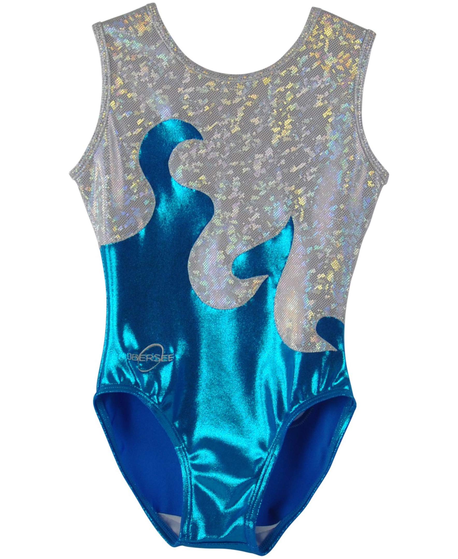 Obersee Girls Gymnastics Leotards One-Piece Athletic Activewear Girl's Dance Outfit Girls' & Women's Sizes - Turquoise Waves | CXXS Child (2-3 years) | O3GL004CXXS