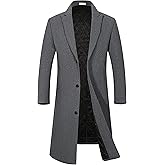 APTRO Men's Luxury Full Length Trench Coat Long Wool Overcoat Winter Windbreaker