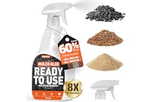 Mulch Glue with Sprayer -Ready to Use Binder for Landscaping, Fast-Dry No Dilution Landscape Glue Spray for Rocks, Binder, Mu