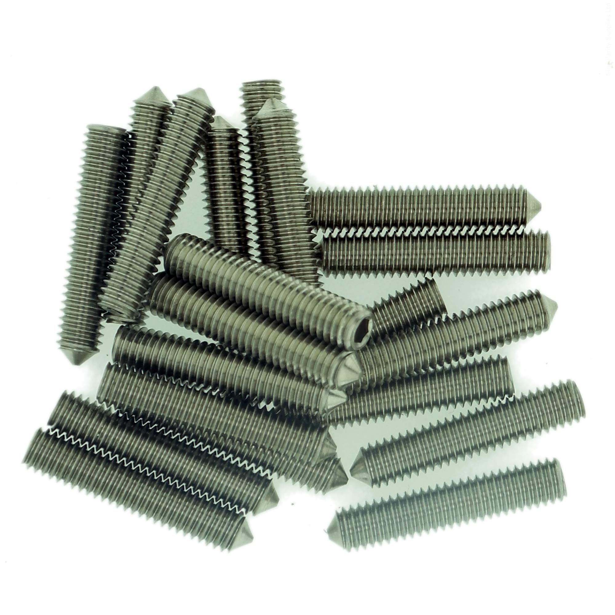 M8 (8mm x 10mm) Hex Socket Grub Screw (Cone Point) - Stainless Steel (A2) (Pack of 20)