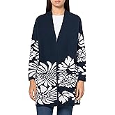 MULTIPLES Women's Three Quarters Sleeves Two-Pocket Open Front Shawl Collar Sweater Cardigan