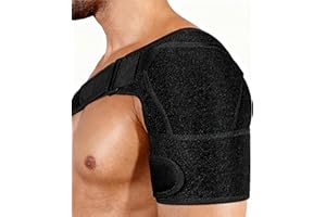 Boisea Shoulder Brace for Men and Women,Arm Sling Shoulder Immobilizer for Torn Rotator Cuff,Shoulders Compression Sleeve and Support For Pain Relief,Adjustable, Suitable (1, Black)
