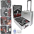Campfun 899PCS Household Tool Kit with Complete Hand Tools, Mechanic Rolling Tool Set for Home & Auto Repair, White