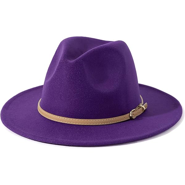 Women Men Wide Brim Felt Jazz Fedora Hats Solid Color Party  display picture 1