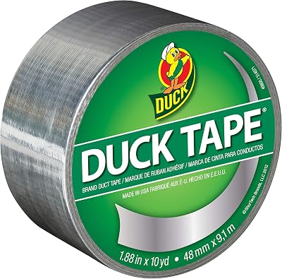 Duck Tape Solid Colours Silver Chrome 48mm x 9.1m Brand Duck