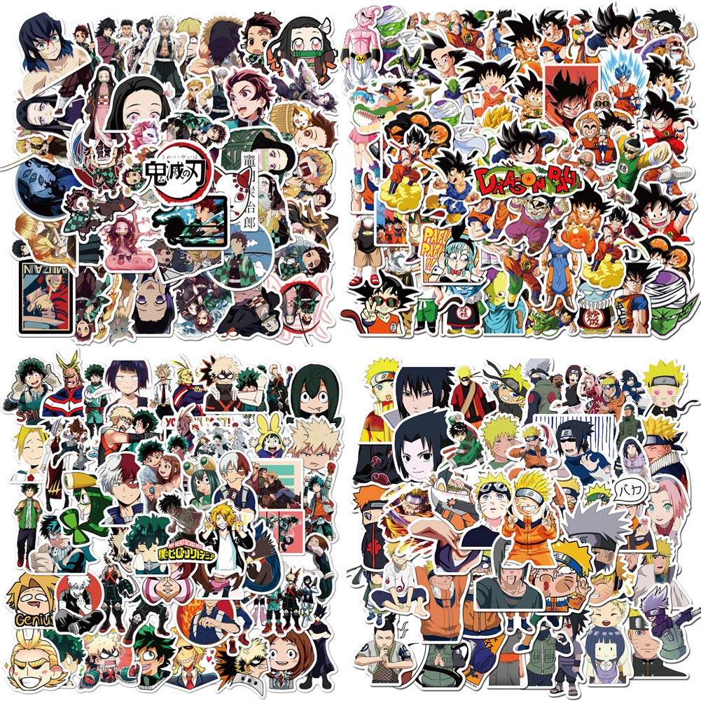 Buy 200PCS Mixed Anime Stickers for Water Bottles,Naruto My Hero