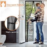 MagicQCraft Magnetic Fly Screen Door 90x210cm Heavy Duty Bug Mesh Curtain Auto view 3
