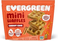 Evergreen Zucchini and Carrot Cake Waffles, 100% Whole Grain, 1 Full Combined Serving of Fruits & Veggies, Supports Gut Healt