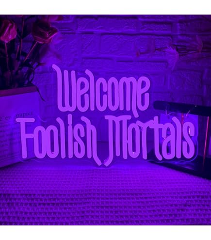 Insegna al neon Benvenuti sciocchi mortali - Decorazione da parete a