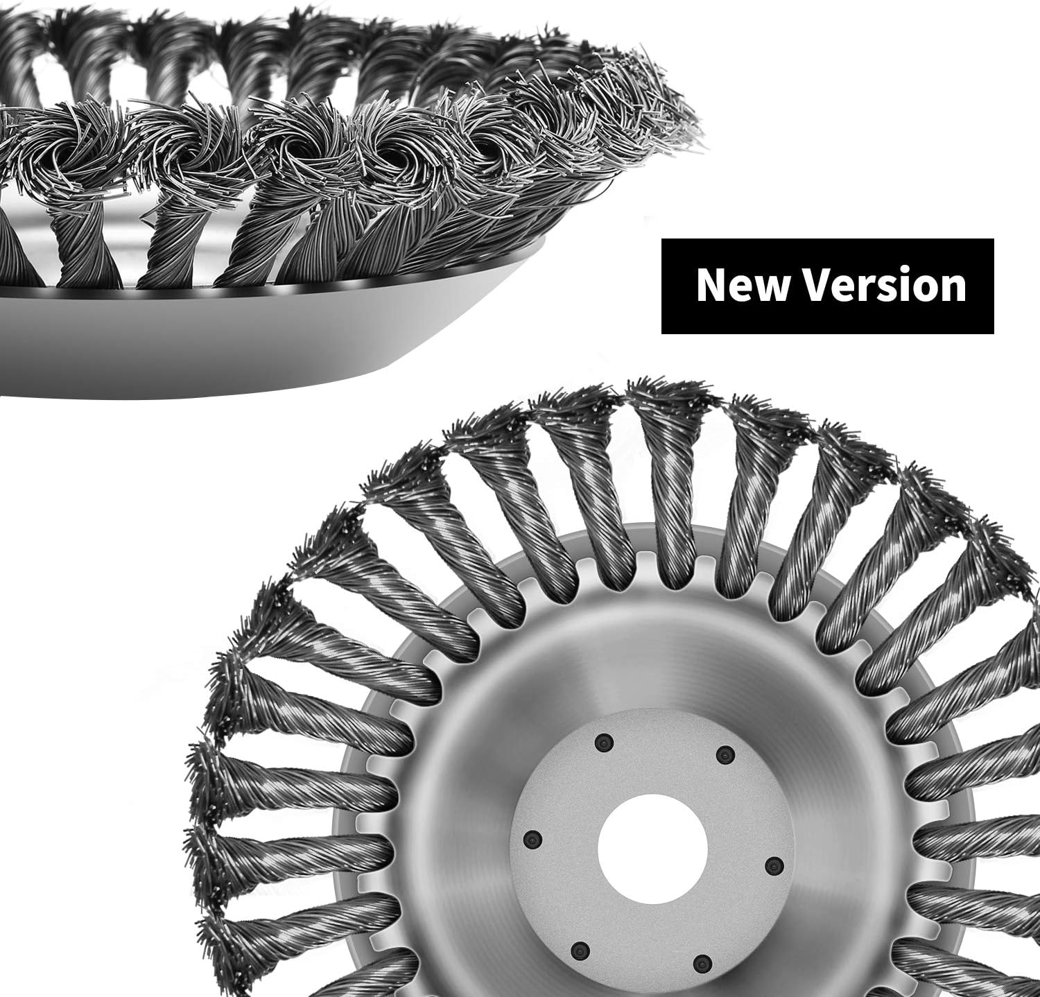 NJesBaa Wire Brush Trimmer Cutter Head 8 Inch Professional Round Weed Blade Head Steel Grass Brush with Good Stability for Garden Brick Road Pavement Joints Moss Rust Removal: Garden & Outdoor