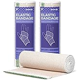 SurviveX High-Performance Elastic Bandage Wrap - Reusable Compression Bandage Wrap for Leg, Ankle, Wrist, Knee - Self Closing Design - 6 Inch (2 Pack)