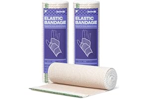 SurviveX High-Performance Elastic Bandage Wrap 6 Inch - Reusable Compression Bandage Wrap for Leg, Ankle, Wrist, Knee - Self Closing Design - FSA HSA Approved - 2 Pack