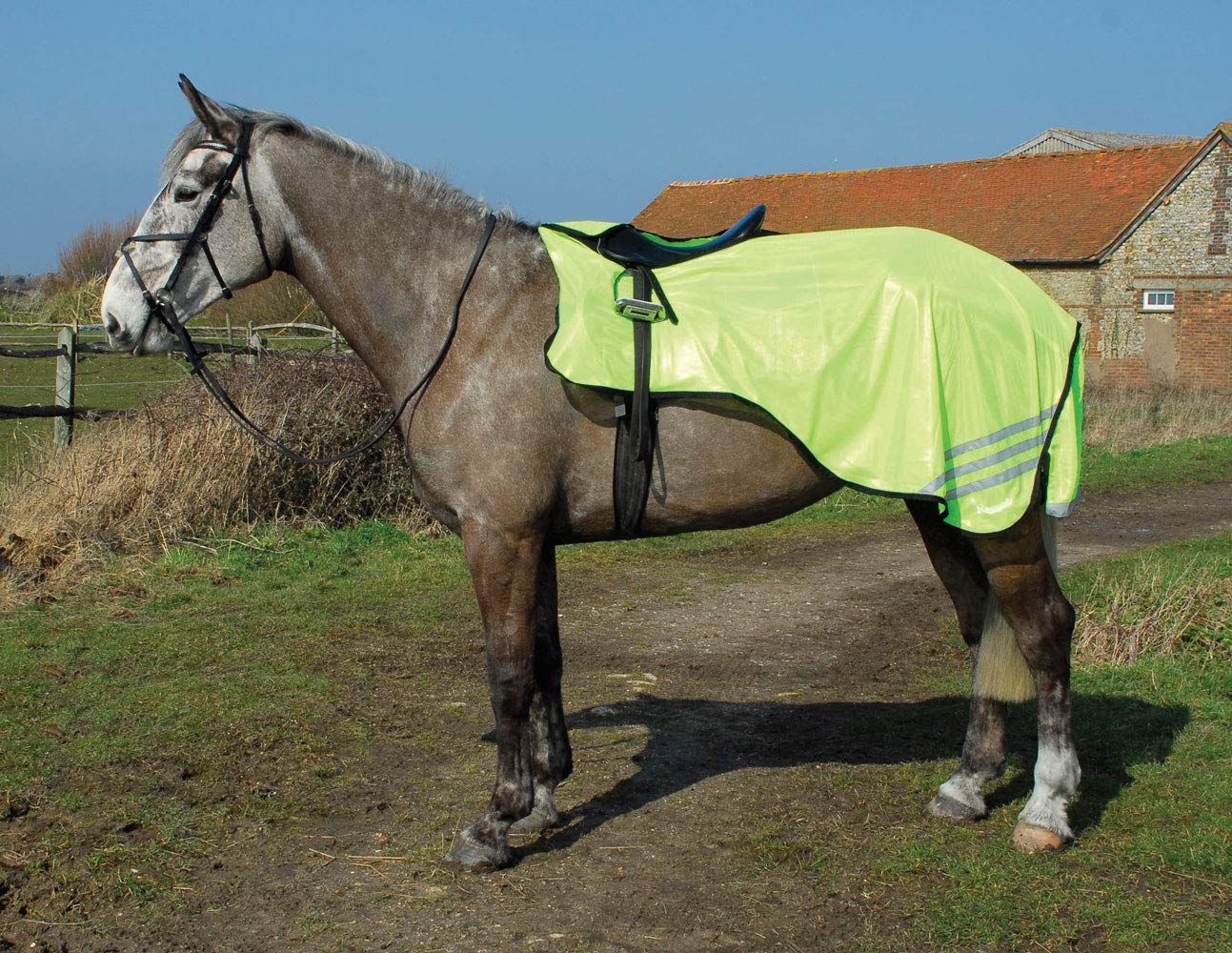 Rhinegold Equestrian Rug-cob Rhinegold Bright Yellow Cutaway Mesh Ride On Rug Cob, Yellow, Cob UK