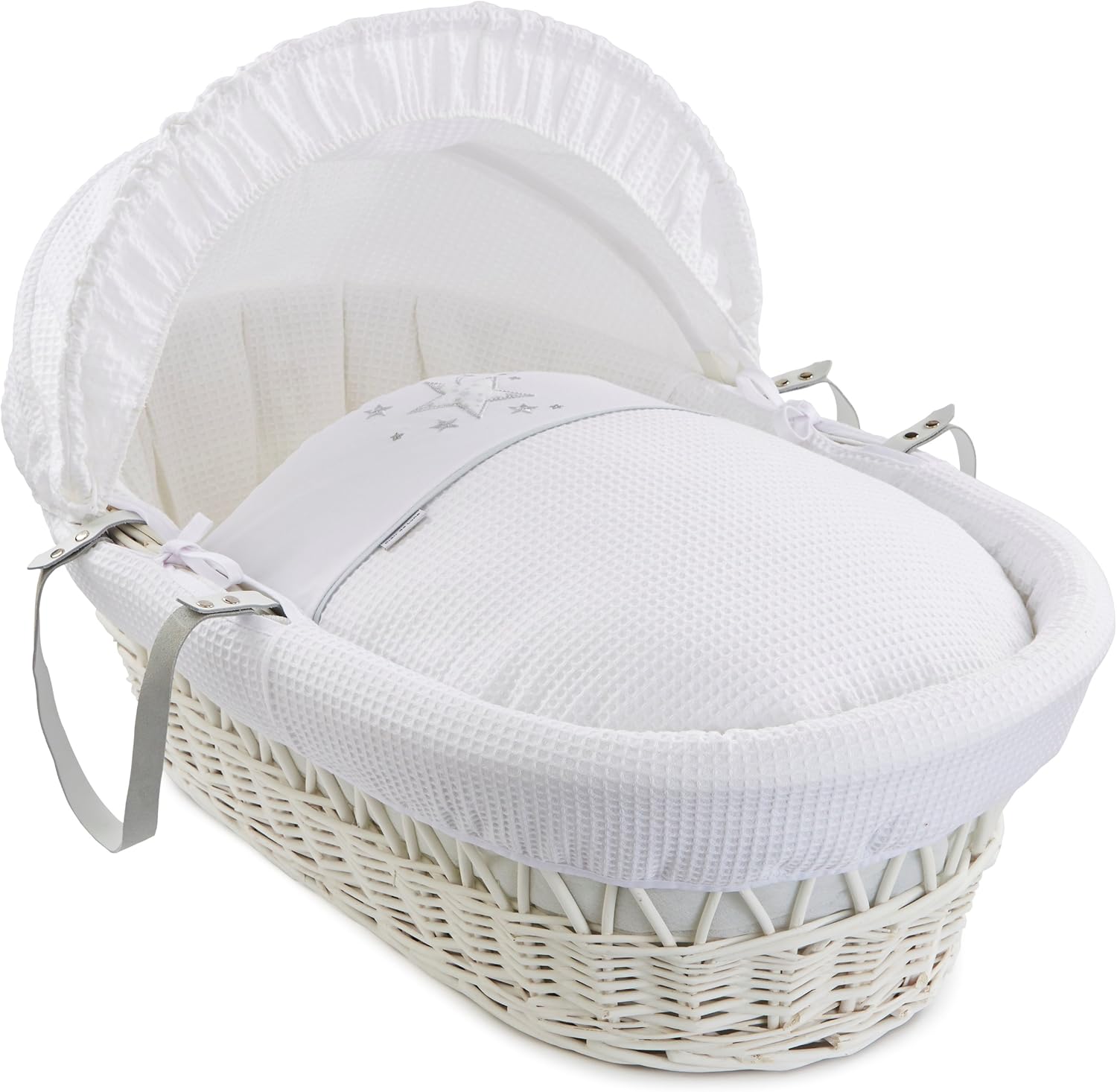 clair de lune white wicker moses basket