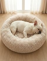 OKPOW Donut Dog Bed Calming Large Round Plush Orthopedic Cushion 80cm