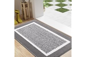 Colorxy Indoor Door Mat, Non-Slip Absorbent Resist Dirt Entrance Mat, Durable Low-Profile Inside Floor Mats, Washable Front I