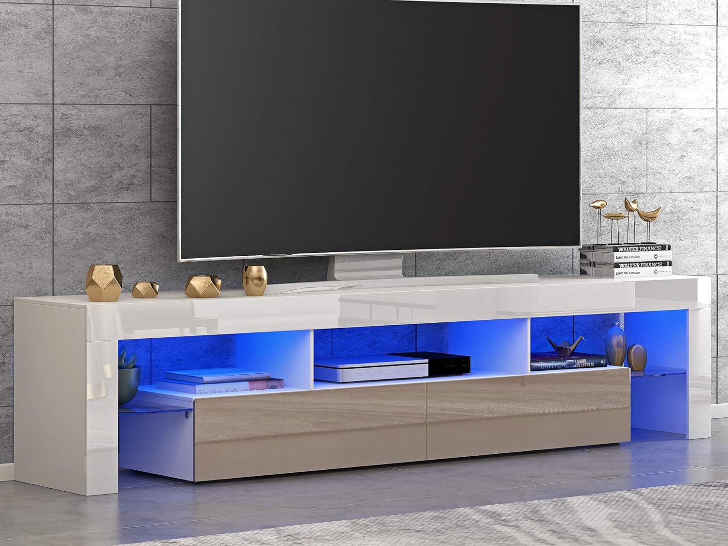 Panana Front RGB LED TV Stand Unit Modern 160cm TV Desk with
