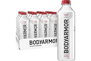 BODYARMOR SportWater Alkaline Water, High Alkaline Bottled Water, pH 9+, 1 Liter (12 Pack), Refreshing Electrolyte Water Pack, Wide Mouth Bottle