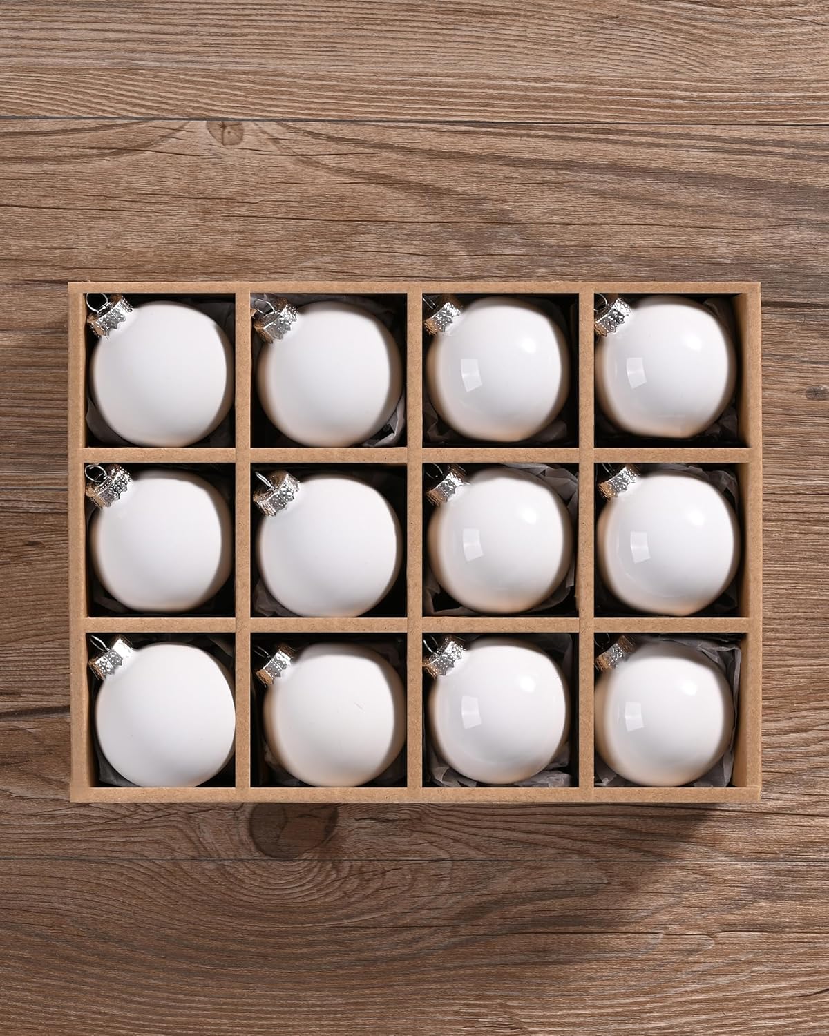 Ornaments - WDS WONDROUS 12Pcs White Christmas Balls, 2.36