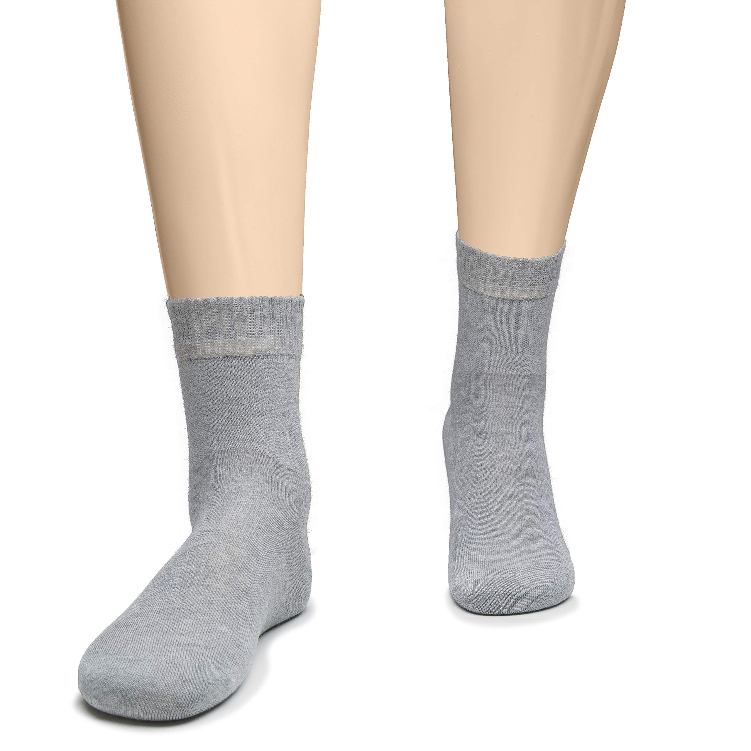 Hugh Ugoli Diabetic Socks for Men, Loose Ankle Socks, Bamboo, Extra-Wide, Thin, Seamless Toe, Non-Binding Top, 4 or 8 Pairs