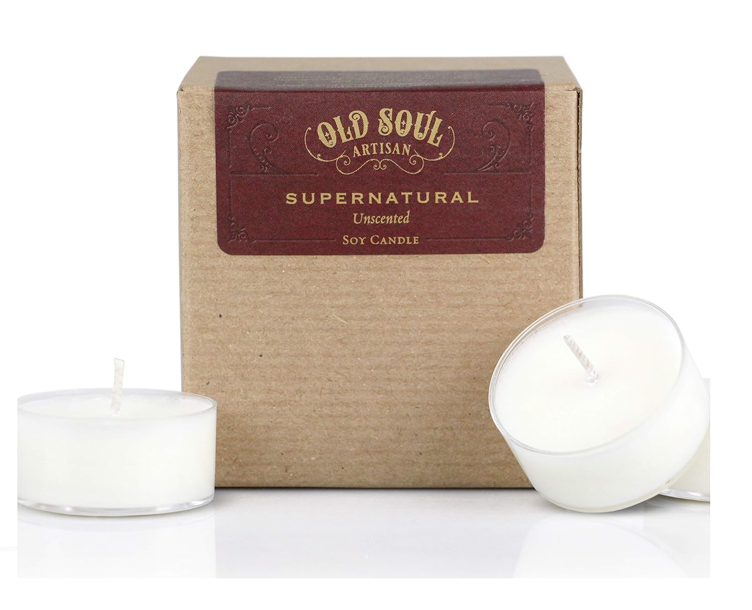 Supernatural Unscented Soy Tea Light Candles Handmade Vegan Bulk Altar