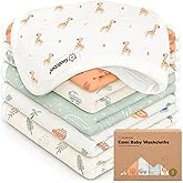 6-Pack Cotton Baby Washcloths for Newborn - Organic Cotton Muslin Soft Wash Cloths for Babies, Infant, Kids, Toddler Towels for Boy,Girl,Super Absorbent Face Cloths,Scratch-free Baby Rags (Wilderness)