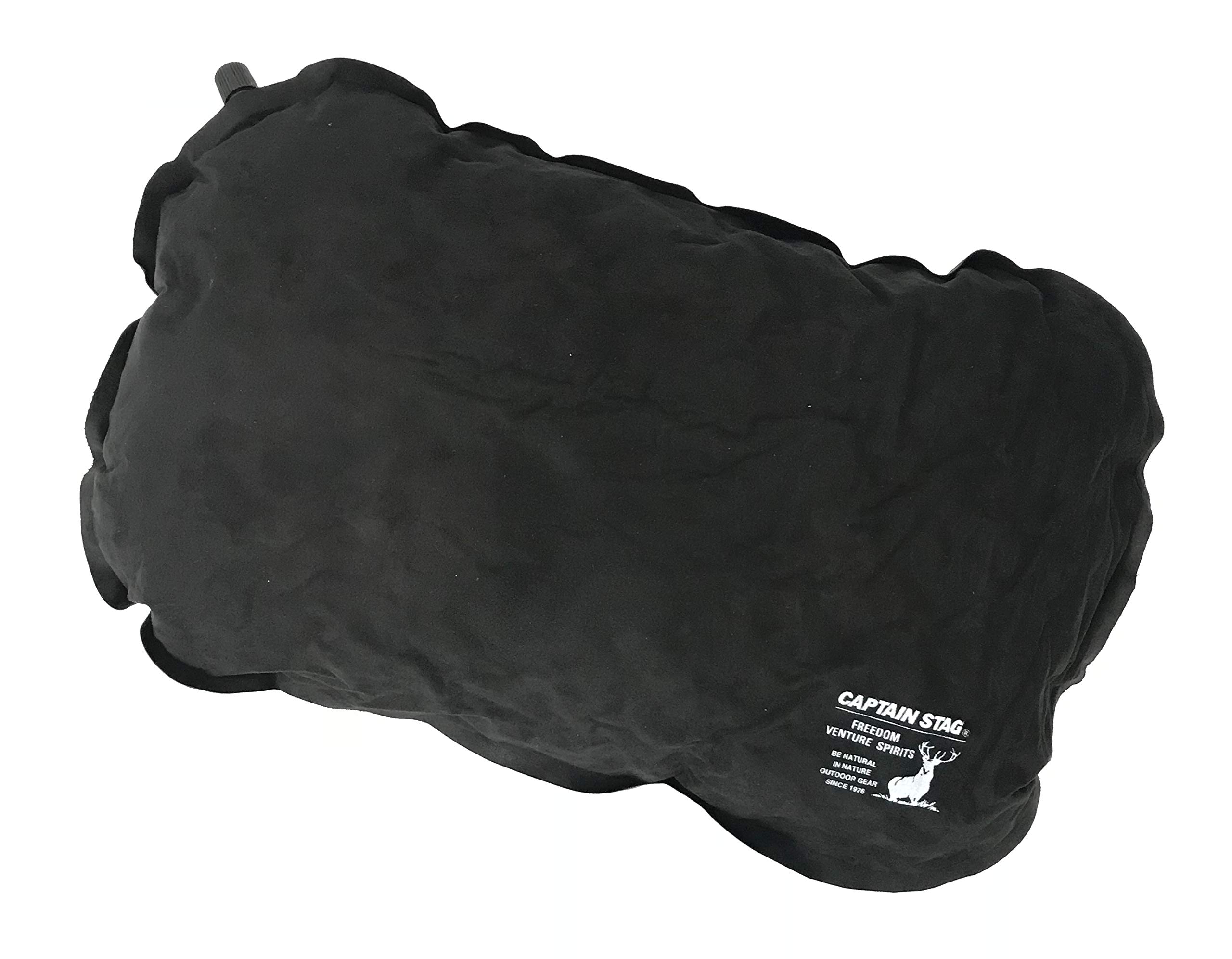 【Amazon.co.jp 限定】キャプテンスタッグ(CAPTAIN STAG) キャンプ用品 枕 エアーピロー 携帯枕 インフレータブル インフレーティングピロー 車中泊 【 表面/フロッキー加工 ・ 裏面/すべり止め加工 】 収納バッグ付き ブラック商品画像