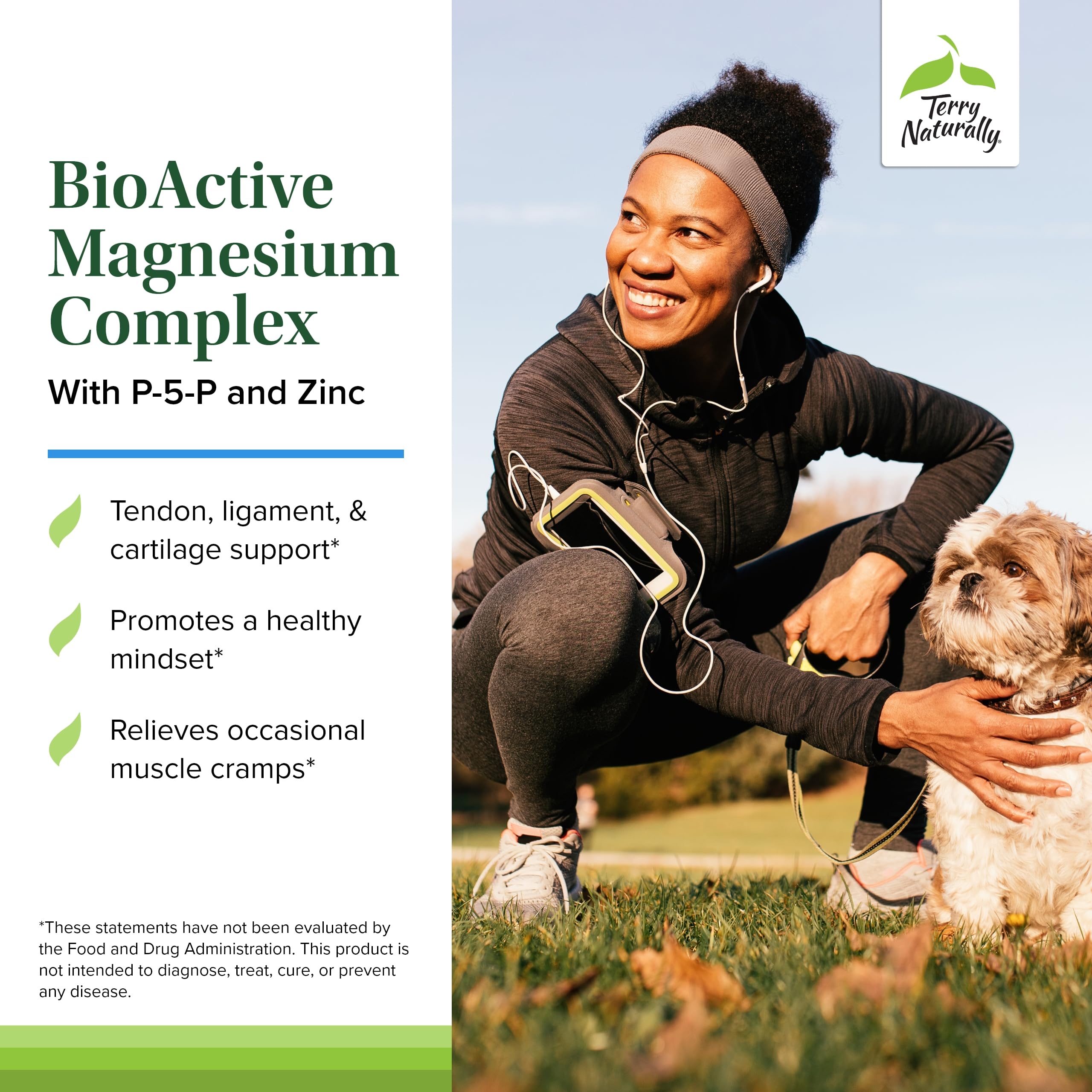 Terry Naturally BioActive Magnesium Complex - Bone & Heart Health Support - Supplement with Vitamin B6, Zinc & Magnesium - Pyridoxal-5-Phosphate Vegan Capsule Supplement - 60 Capsules