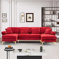 Wrofly U-Shaped Sectional Sofa Couch, 114" Comfy