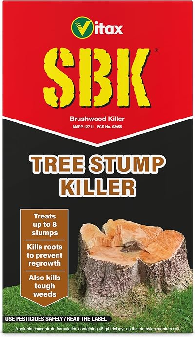 Vitax SBK Tree Stump Killer Roots Repellent 250ML Treats 8 Stumps Easy Use