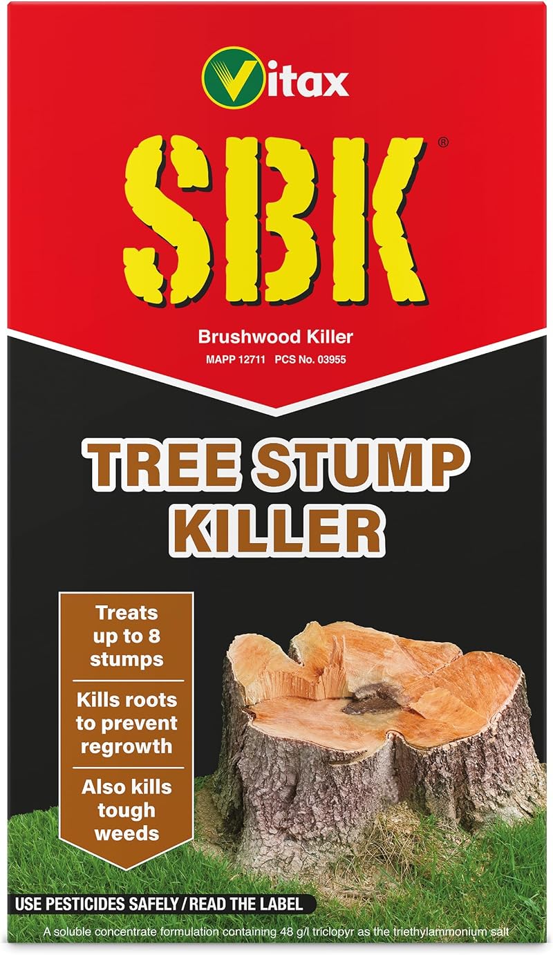 Vitax SBK Tree Stump Killer Roots Repellent 250ML Treats 8 Stumps Easy Use