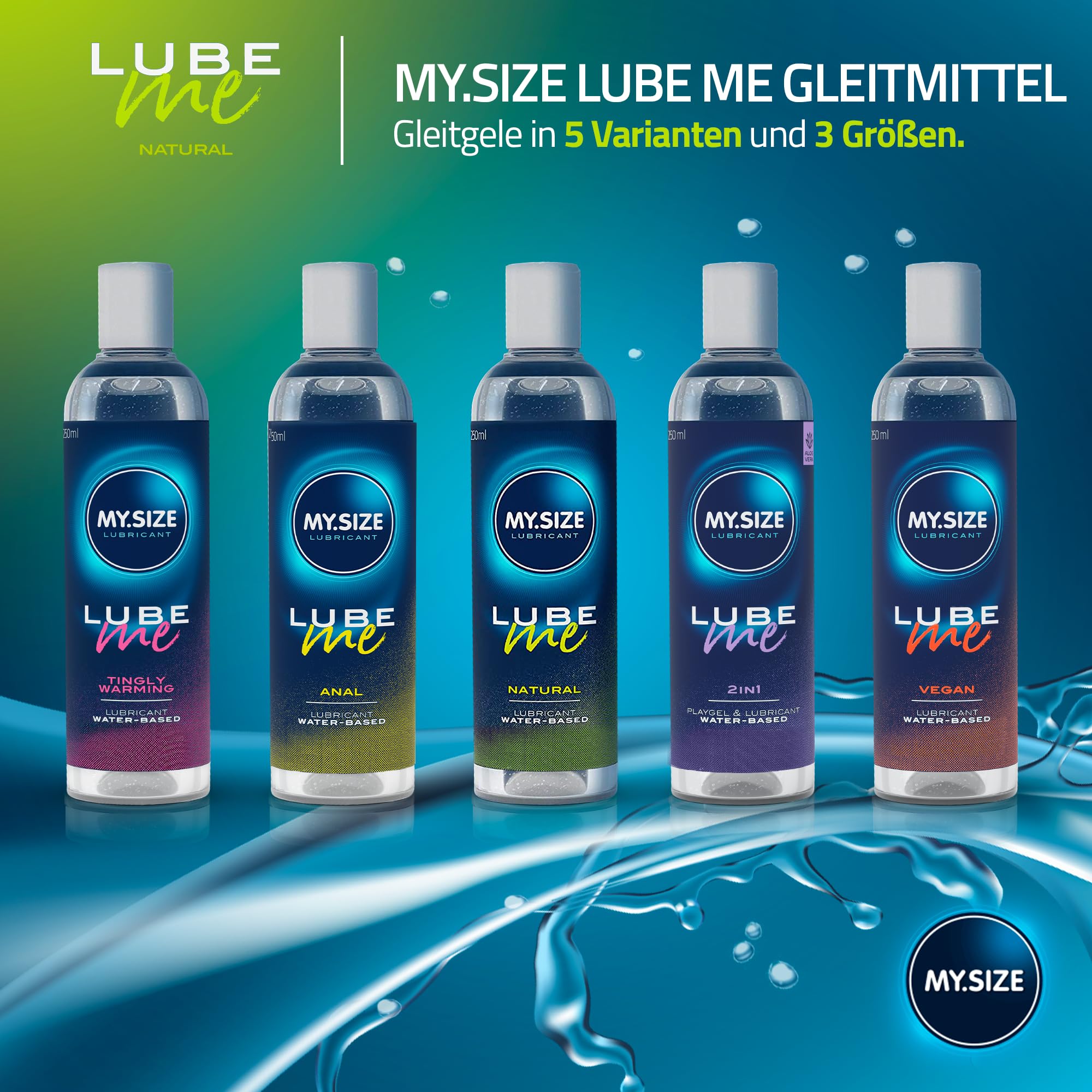 MY.SIZE Lube Me Premium Gleitgel Natural 250 ml | Gleitmittel Natürlich & geruchsneutral | Lubricant Gel Für Toys & Latexkondome geeignet 4