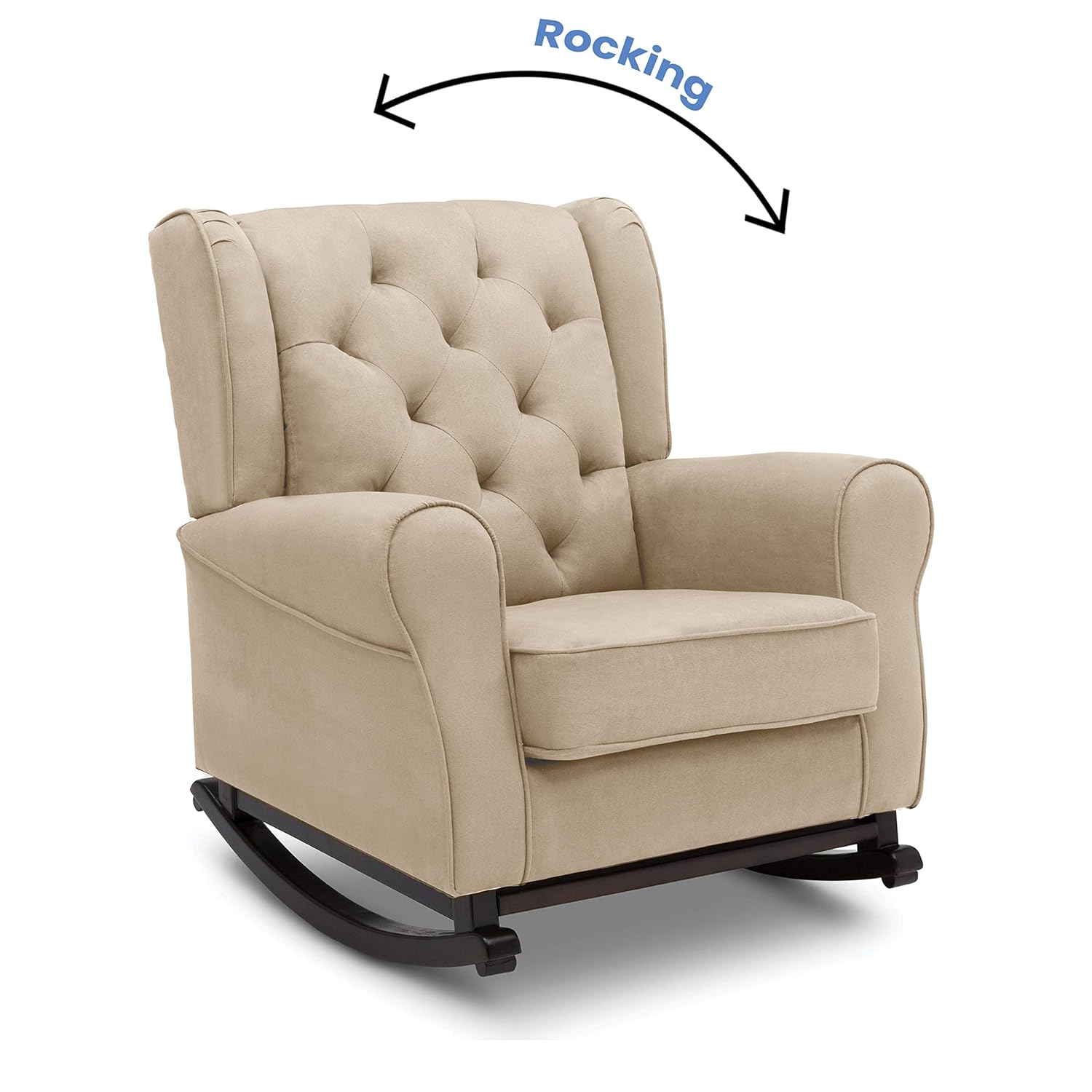 Dove Grey Delta Children Emma Upholstered Rocking Chair Chairs Living Room Furniture Guardebem Com