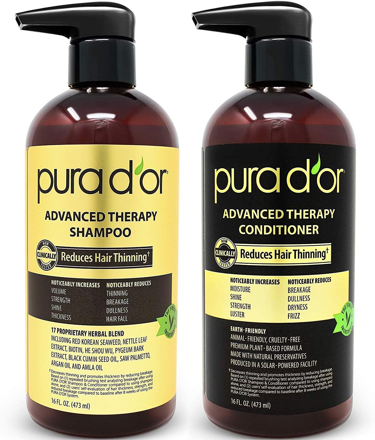 PURA D’OR Advanced Therapy System Shampoo & Conditioner Increases