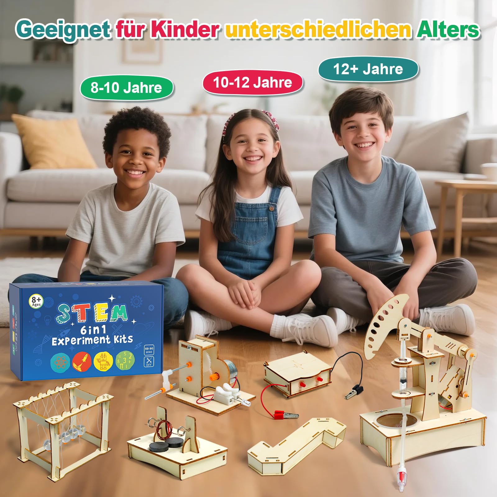 Experimente für Kinder ab 8 9 10 11 12 13 14, Elektronik Baukasten, Experimentierkasten, Elektro Baukasten für Kind, Holz Bausatz Kinder Spielzeug Geschenke ab 8 9 10 11 12 13 14 Jahre Jungen 6