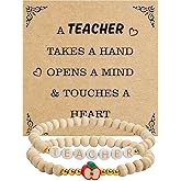 nuozodki Teacher Gifts for Women,Beaded Bracelets,Teacher Graduation End of Year Appreciation Retirement Personalized Farewell Christmas Valentines Day Thank You Birthday Gifts for Teachers