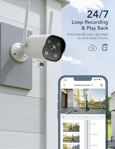 GNCC 2K Outdoor Camera for Home Security, 3MP WiFi Security Camera