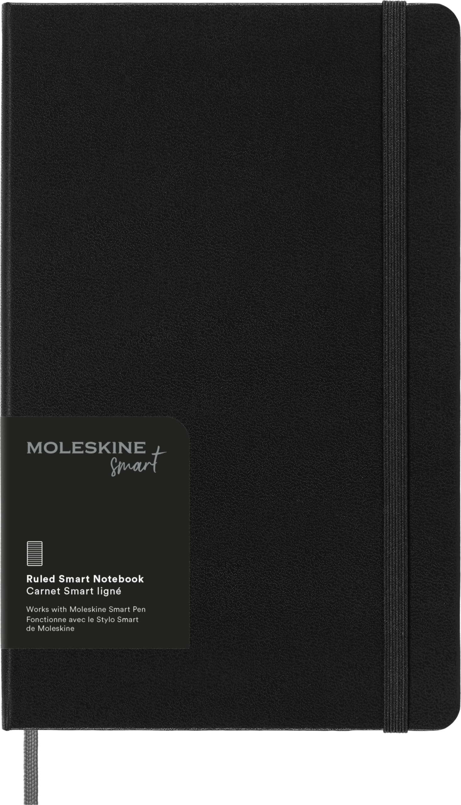 Moleskine Smart Notebook, Smart Writing System, Digital Notepad with Hard Cover, Ruled Pages and Elastic Closure, Size Large 13 x 21 cm, Colour Black — image 1