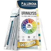 Palinoia 14-in-1 Full Panel Urine Test Strips for Urinalysis, 120 Count | Checks Leukocytes And Nitrite UTI Indicators Plus Protein, Ketones, pH, Specific Gravity And Zinc; Resealable Pouches
