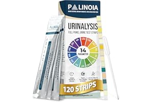 PALINOIA 14-in-1 Full Panel Urine Test Strips for Urinalysis | 120 Strips in Resealable Pouches – Test for Kidney Health, Liver Function, UTI, Ketosis, Hydration, and Protein Levels