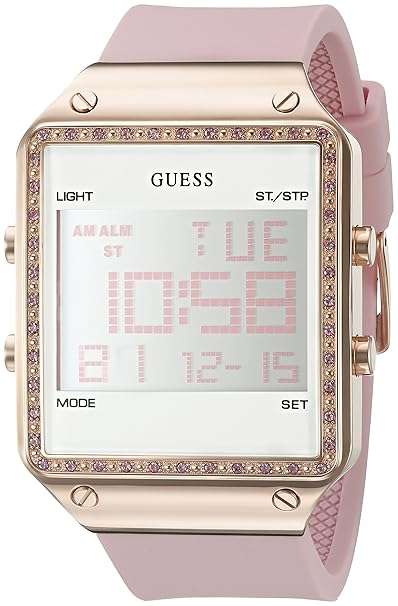 GUESS Women's Digital Silicone Watch, Color: Pink (Model: U0700L2)