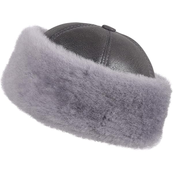 Premium Leather Unisex Shearling Sheepskin Fur Winter Beanie  display picture 2