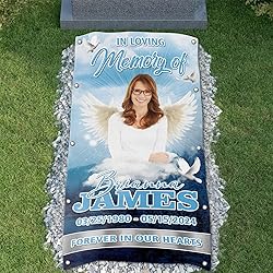 44memory Custom Memorial Grave Blanket Photo