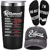 Sieral Retirement Gift Set for Men Guys Retired Gifts Include Tumbler Baseball Cap Socks Keychain with Gift Set, Adventure