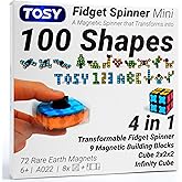 TOSY Magnet Fidget Spinner Mini - 8 Blocks, 3 in 1 Toy: Transformable Fidget Spinner, Infinity Cube, 2x2 Puzzle Cube, Christm